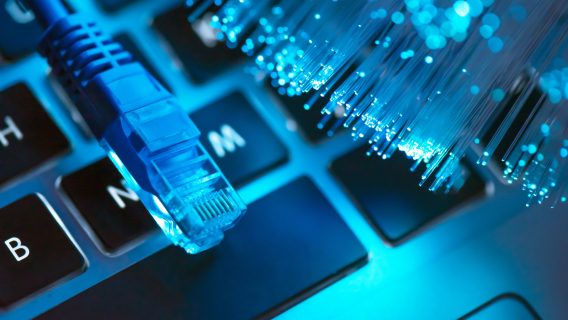 High speed fiber optic internet concept