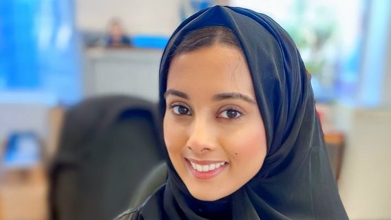 Shebiqa, Online Content Manager for the Commons Library, in an office in Parliament.